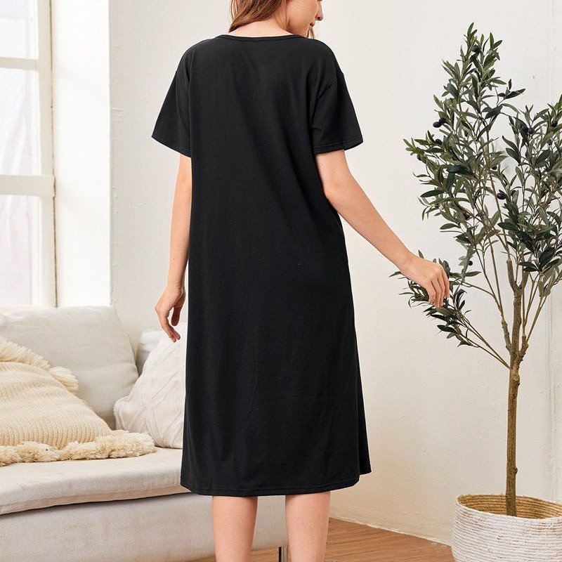 Private Label Over Sizes Summer Short Sleeve Sleeping Dress High Quality Nightgown For Women