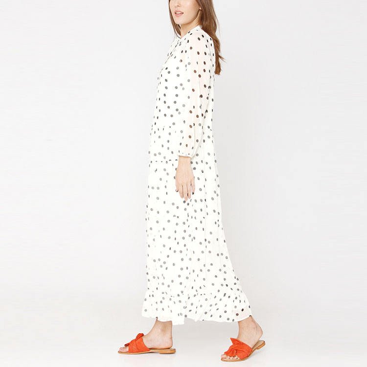 Wholesale Custom Cheap Price Women Clothes 100% Chiffon Long Sleeve Maxi Casual Dresses
