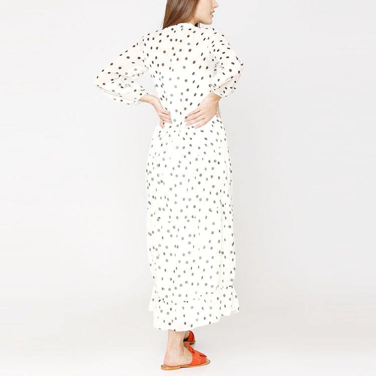 Wholesale Custom Cheap Price Women Clothes 100% Chiffon Long Sleeve Maxi Casual Dresses