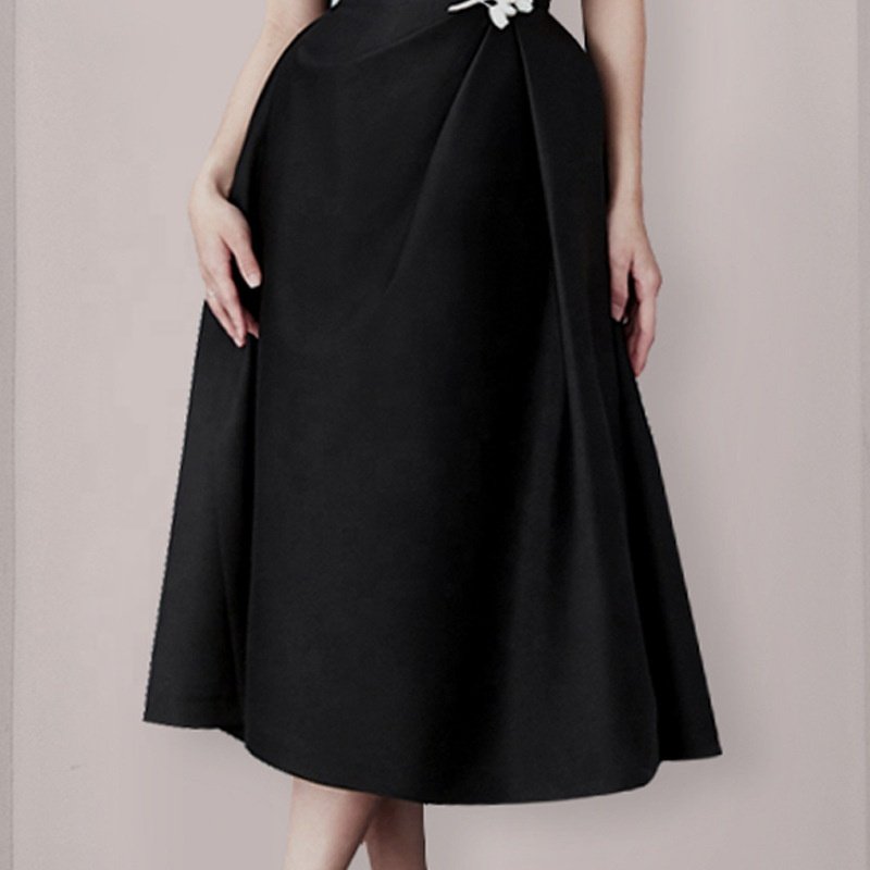 Retro Little Tube Top Dress Summer Off Shoulder Formal Evening Party Midi Dress