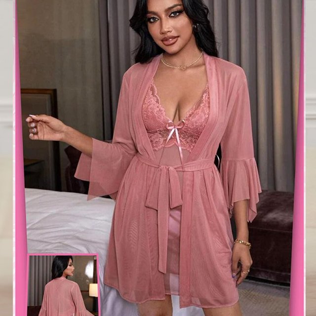 Plus Size Women's Sleepwear Lace Nightwear Women Sleepwear Night Dresses For Woman