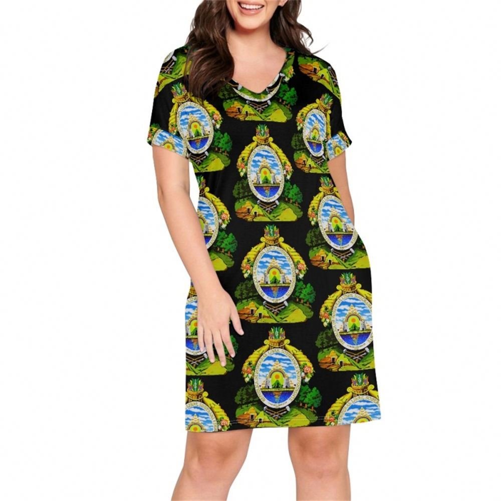2024 Factory New Design Custom Vestidos Women Elegant Summer Casual Dress Honduras Print