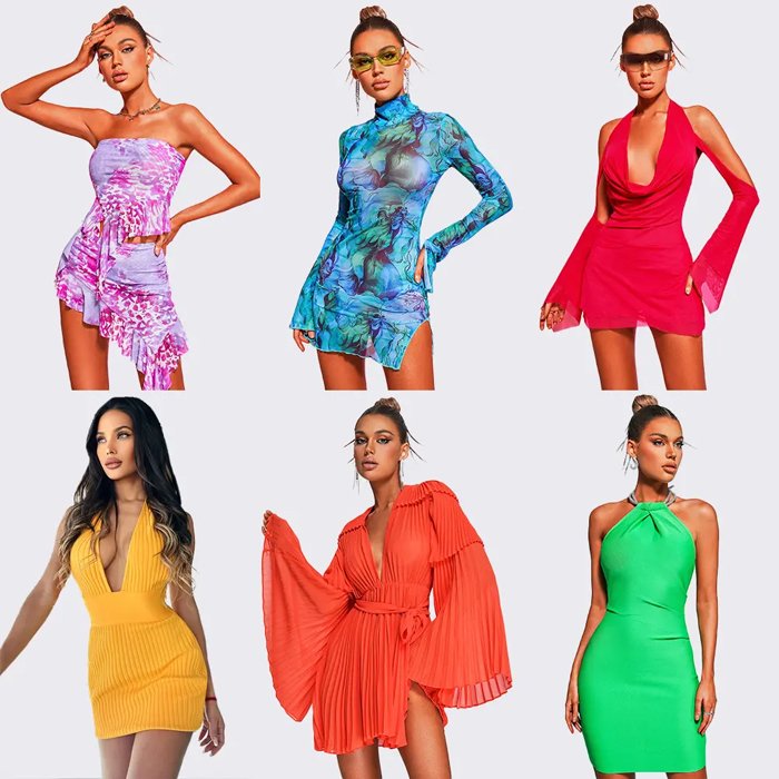 Custom Women Clothing Manufacturer Lady Mini Maxi Midi Sexy Party Cocktail Bodycon Elegant Summer Bandage Dinner Casual Dress