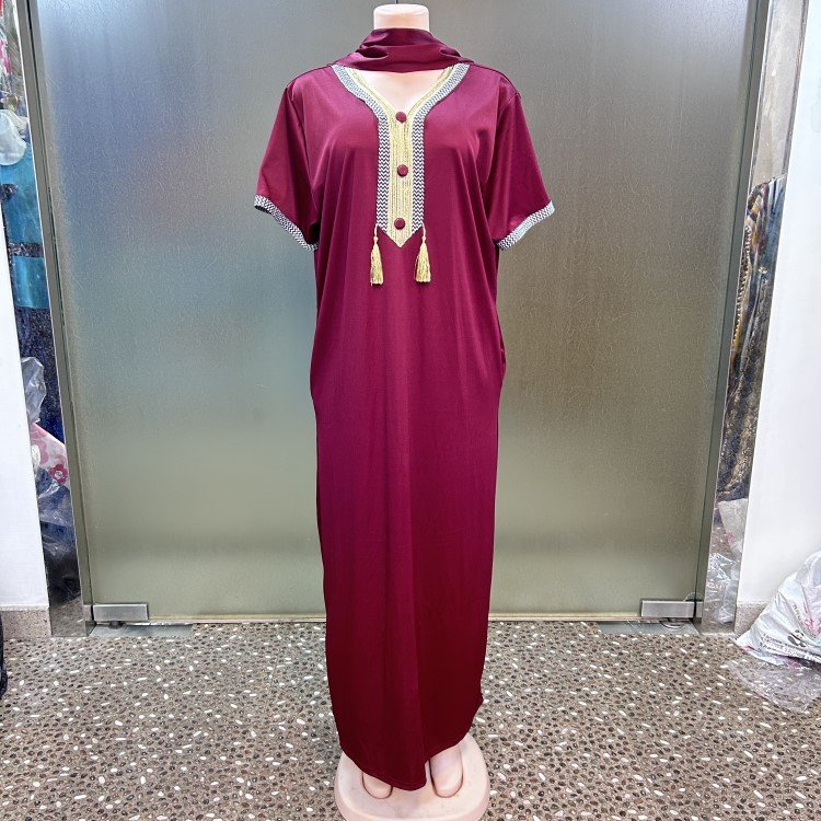 Hot Sell High Quality New Fashion Style Casual African Dresses Abaya Embroidery Dress