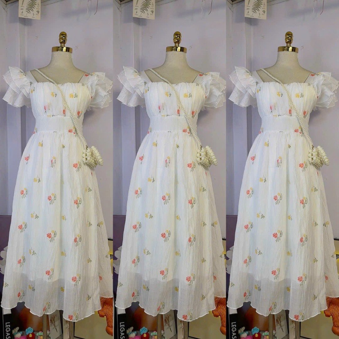 2024 party dress Summer Long Casual Dresses Chiffon Maxi Lady Dress with Floral Pattern Reasonable Price Customizable Washable