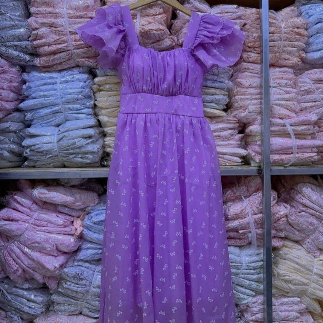 2024 party dress Summer Long Casual Dresses Chiffon Maxi Lady Dress with Floral Pattern Reasonable Price Customizable Washable