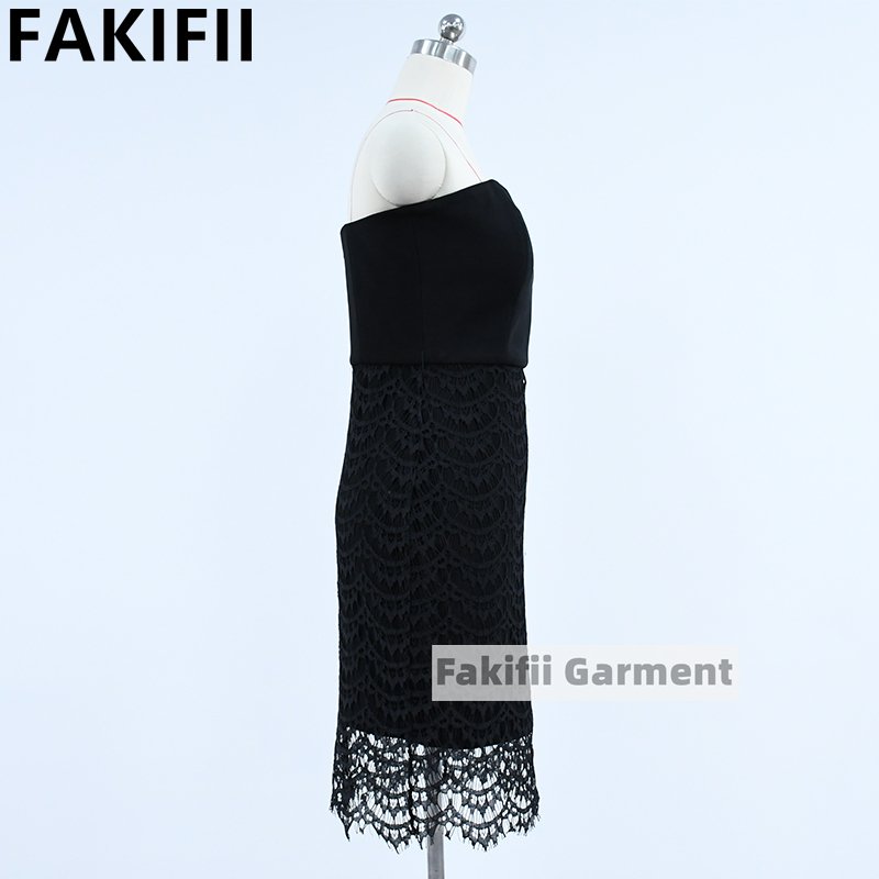 Customised Wholesale Evening Casual Party Summer Solid Black Lace Romantic Ball Gown Women's Dress Women Dresses