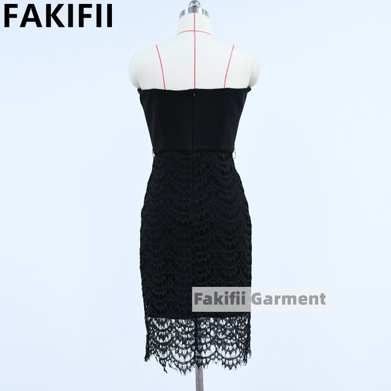 Customised Wholesale Evening Casual Party Summer Solid Black Lace Romantic Ball Gown Women's Dress Women Dresses