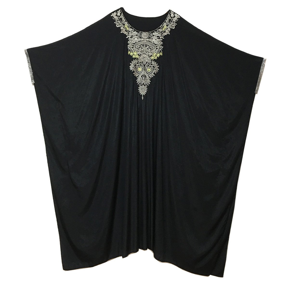 Muslim Islamic Evening Loose Robe Embroidered Party Dress Formal with Long Sleeves