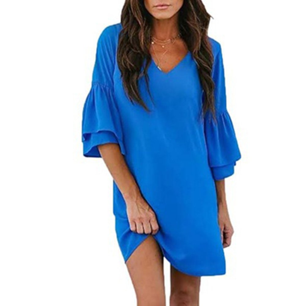 Women Ruffle-Sleeve Dress Classy dress for women Ruffled sleeve design Knee-length construction