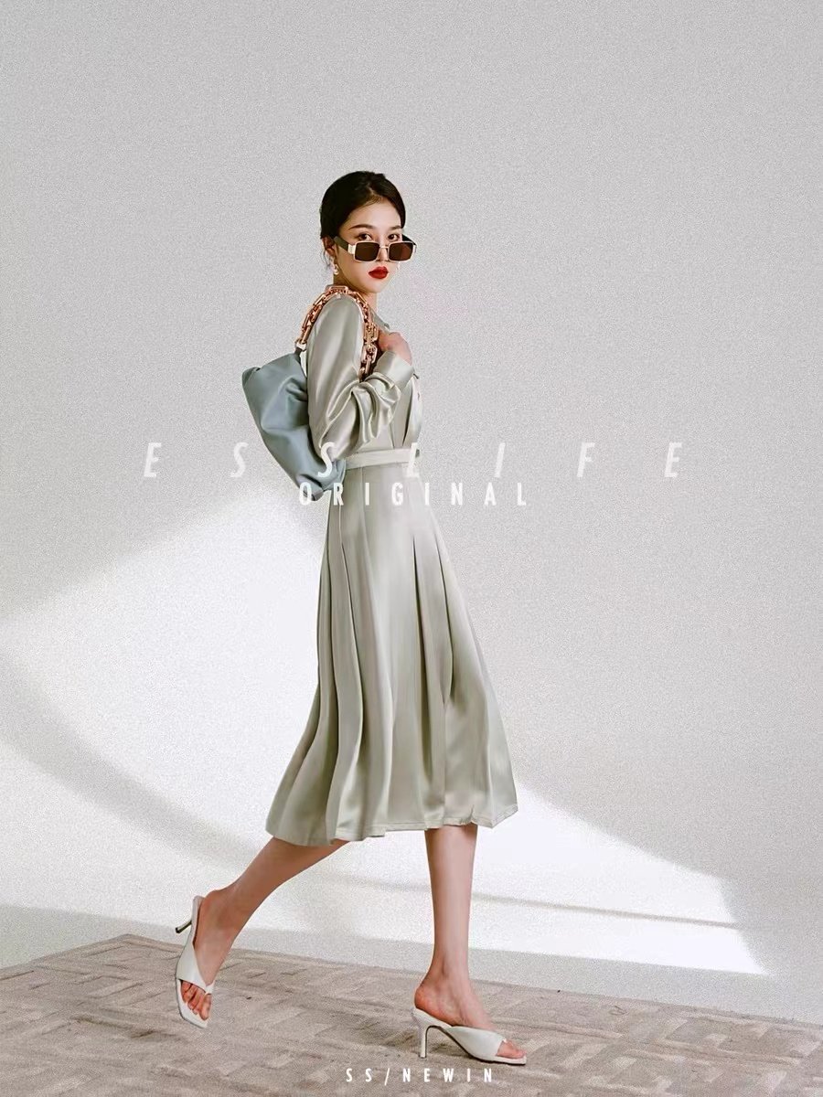 Women blouses 2022 China's production casual dresses satin dress Evening Dresses