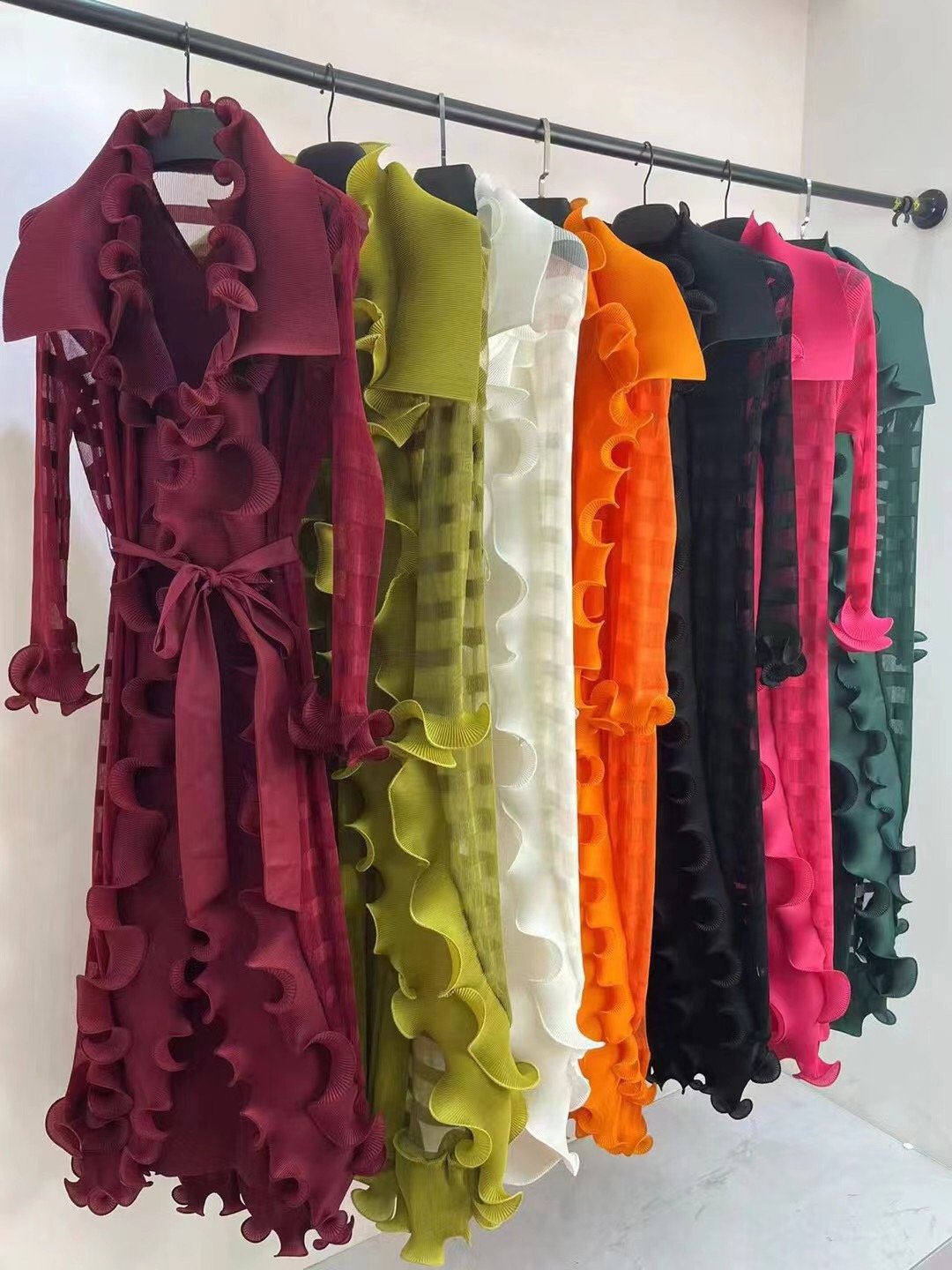 Summer 2023 Pleated Miyake Two-Piece Suit Office clothing Asymmetrical shirt Blouses Pencil pants Women'S Casual suit Dress