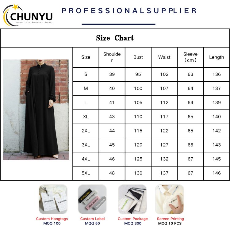 S-5Xl Muslim Arab Style Solid Color Simple Cotton Linen Long Sleeved Standing Collar Fashionable Loose Casual Long Dress