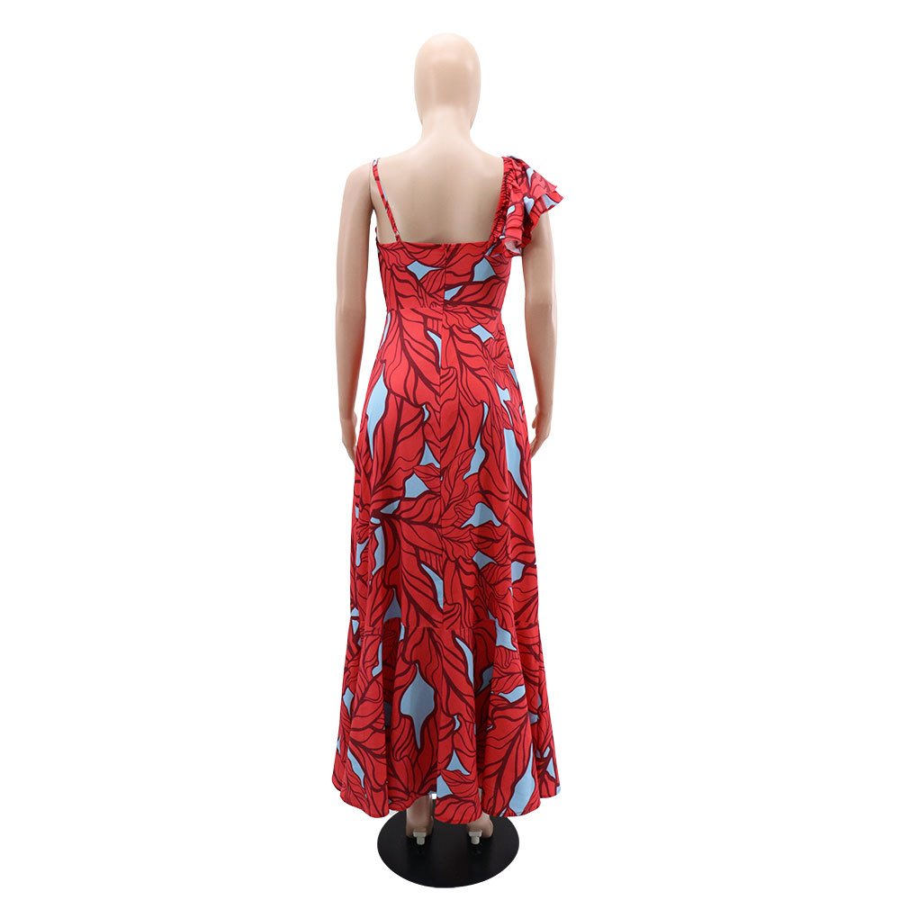 Elegant Women Sexy Floral Print Maxi Dress Clothing Fashionable Custom Oem Casual Summer Dresses