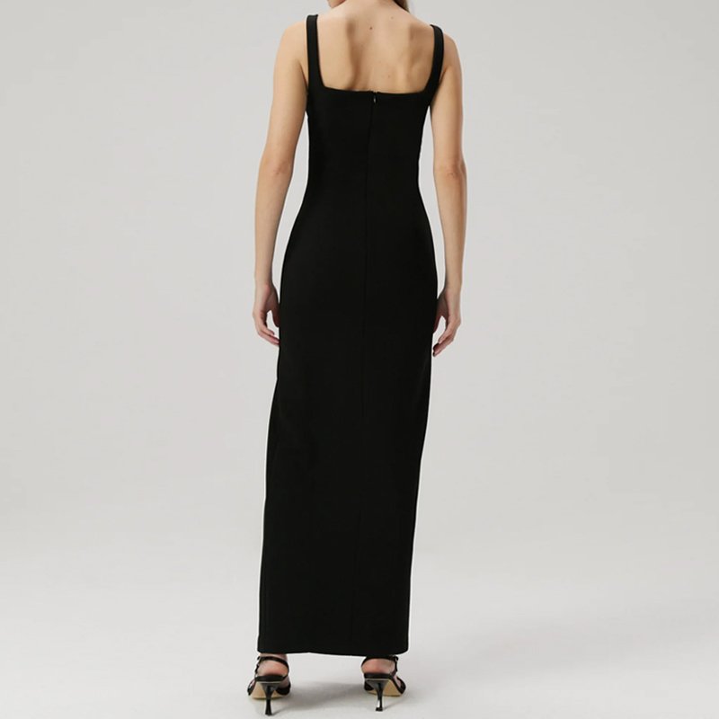 Customized Styles Women Dresses High Waist Elegant Side Split Zipper Back Slim Dress