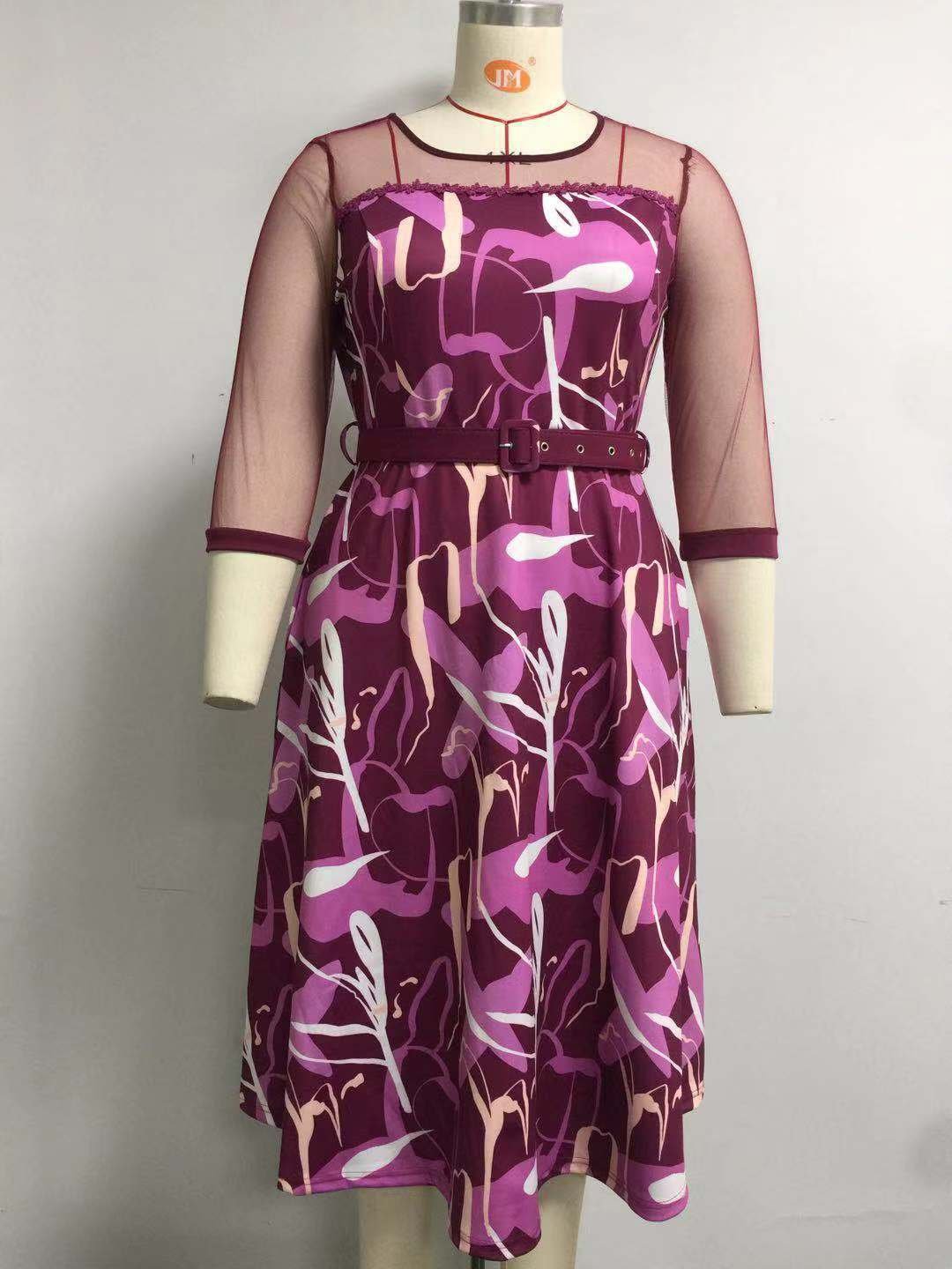 Wholesale China 2XL 6XL 2022 New Arrival Africa Clothing Plus Size Floral Print Casual Dresses For Women