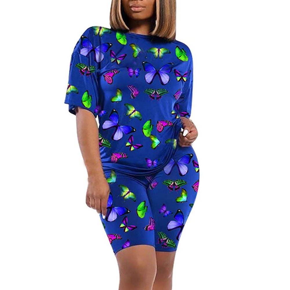 Hot Style Women's Summer Sets Custom Logo Printing Half Sleeve Crew Neck XL Size Cotton Casual Dress Plus Size