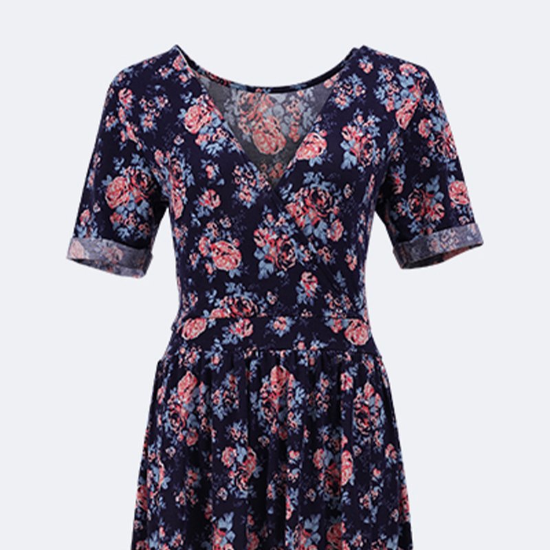 New Casual Ladies Fashion Sexy V Neck Printed Corset Floral Dress Ladies Elegant Long Dress