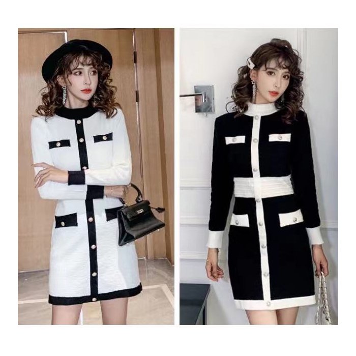 Celebrity Party Bodycon Dress Knitwear Dress Mini Casual Dresses Natural Polyester TWEED High Quality Short Sleeved Female Women