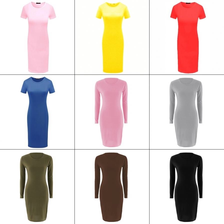 Casual Dress Long Sleeve Solid Dress T-0435 European and American Lady Short Sleeve Spring and Summer Wish Ebay Hote Sale Women