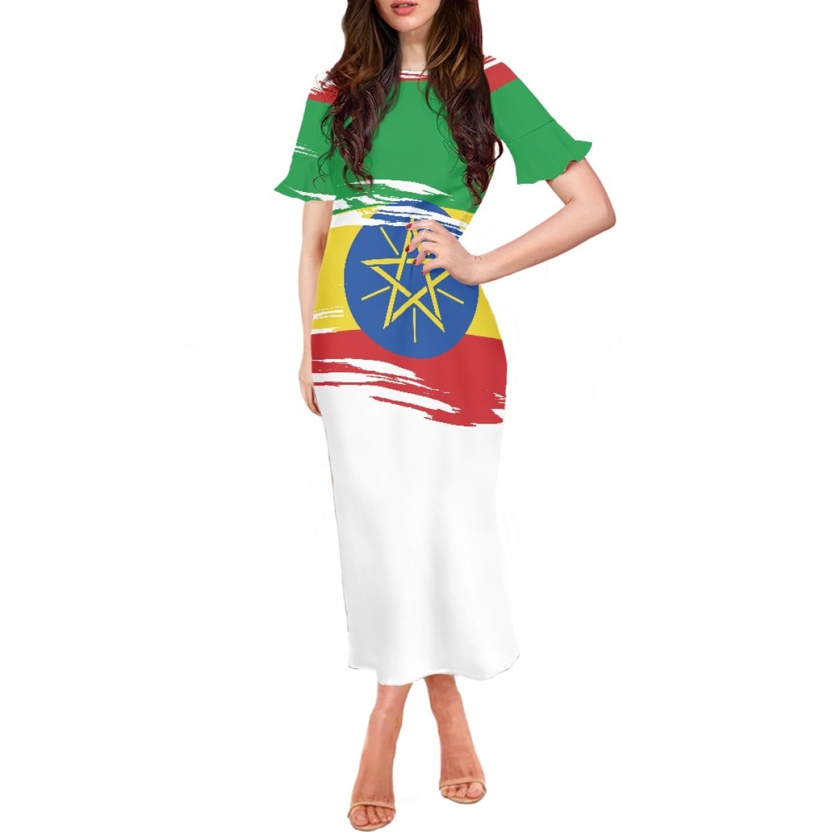 Traditional Ethiopian Habesha Cross Ethiopia Dress For Ladies Custom White Long Elegant Dresses In Bulk Women Clothing Dress