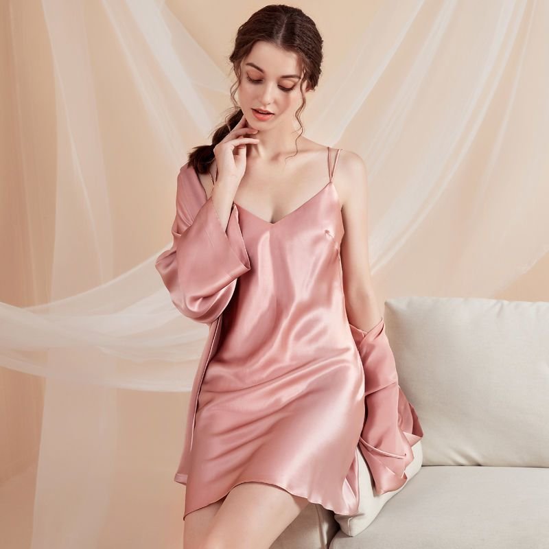 100% silk summer dress silk Nightgowns luxury silk bridal dress
