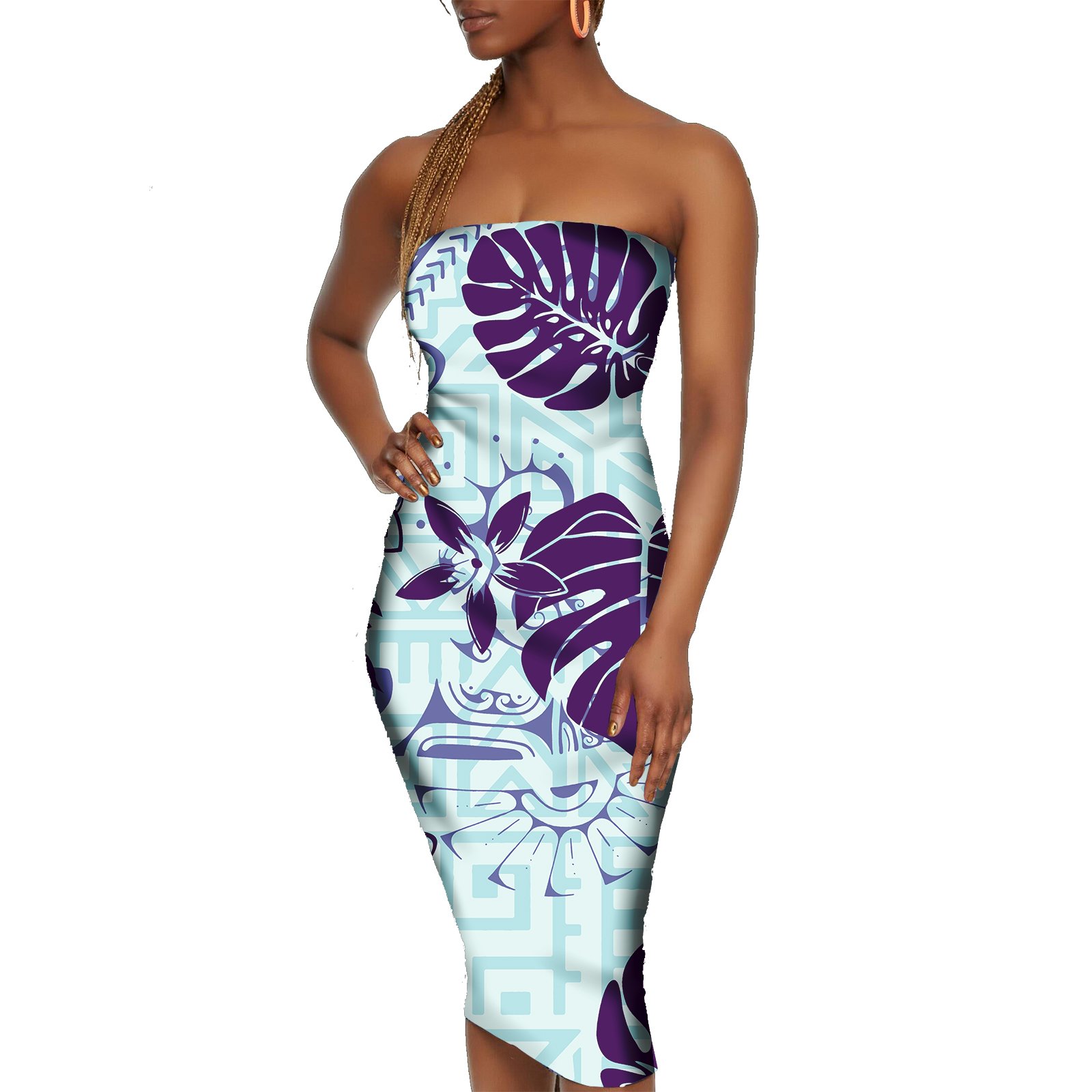 Elegant Hawaiian Tropical Flowers Dress Polynesian Hawaiian Samoan Tribal Print Womens Dresses Party Sexy Bodycon Dresses