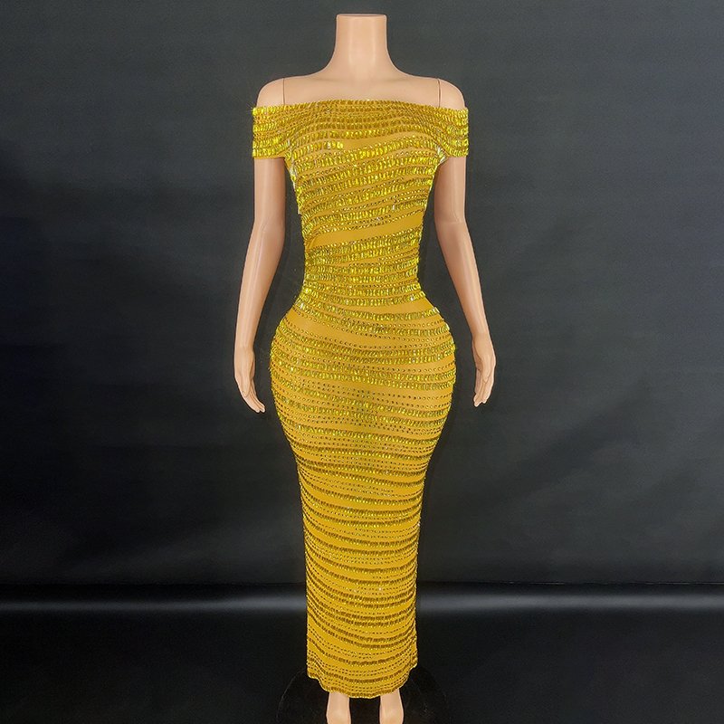 Novance Y3658-CB Hot Selling Products 2024 Party Club Dresses Vestidos Women Elegant Summer Casual Dresses With Crystals