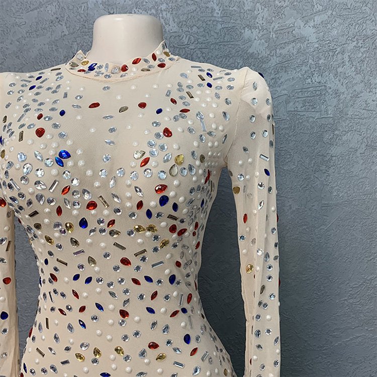 2023 Formal Prom Birthday Wedding Bodice Applique Club Diamond Crystal Dresses Women Rhinestone Mesh Dress Party Sexy Long Dress