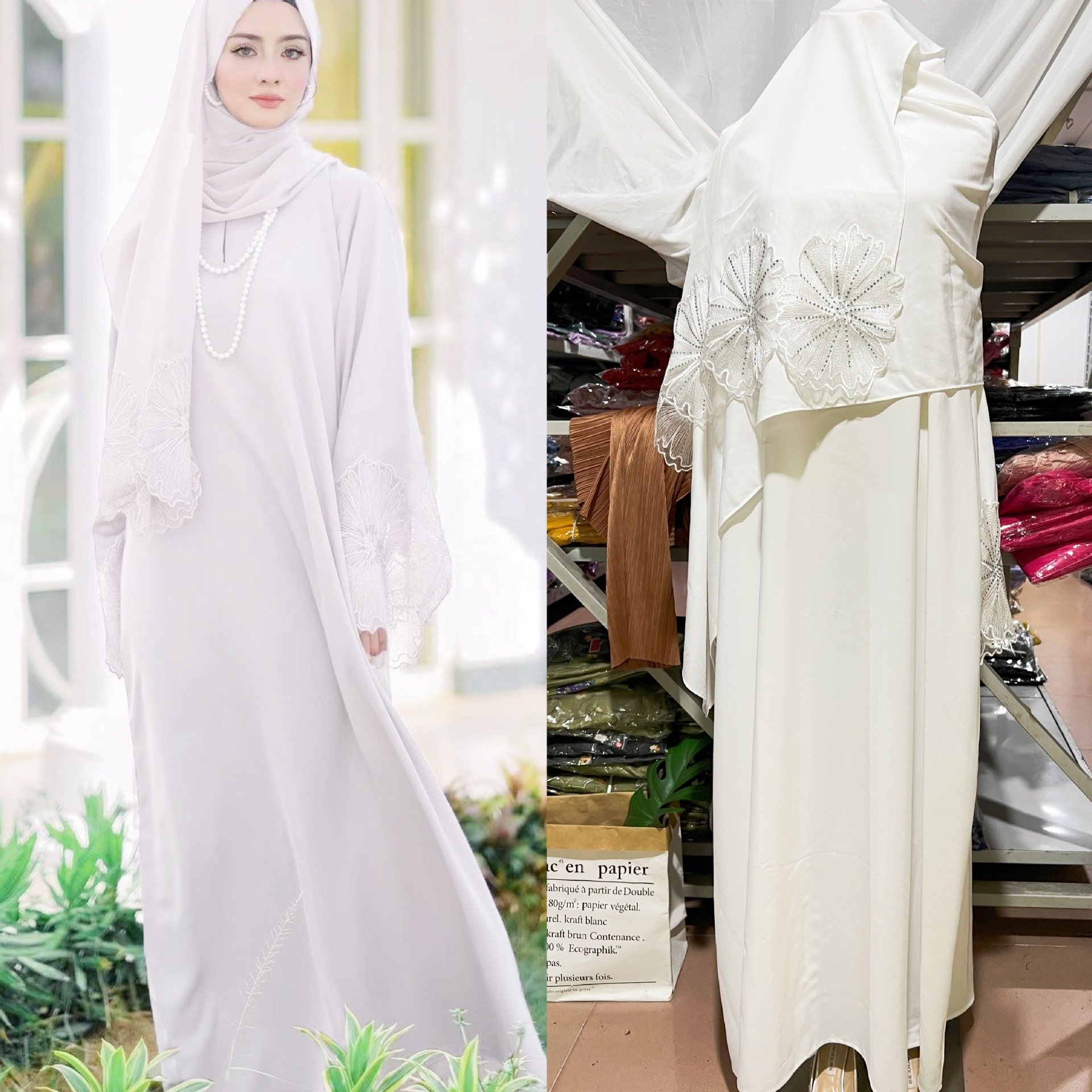 Luxury Women Lace Embroidery Abaya Nikah Nursing Muslim Dress Caftan Party Grown Prom Marocain Dubai Turkish Islamic Clothing