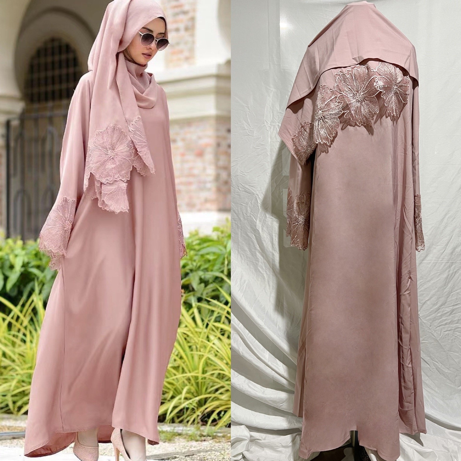 Luxury Women Lace Embroidery Abaya Nikah Nursing Muslim Dress Caftan Party Grown Prom Marocain Dubai Turkish Islamic Clothing