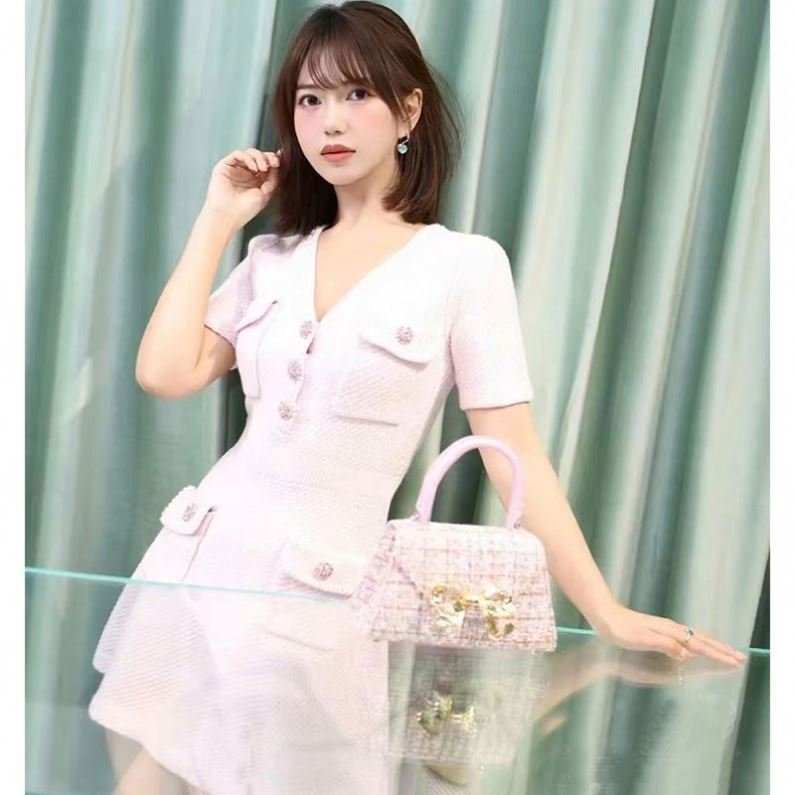 Bettergirl Autumn 2024 New Arrivals Knitted Dress Women Wool Casual Short Sleeve Sweater Dress Office Lady Wear Full Summer 1000