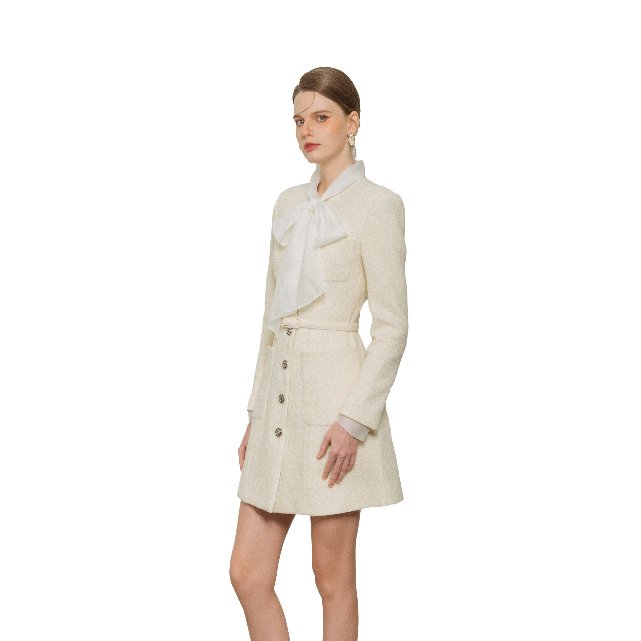 EVA ALINE TWEED DRESS Easy to wear Breathable Sporty Polyester 31 pieces packed in a cardboard carton Vietnam Manufacturer