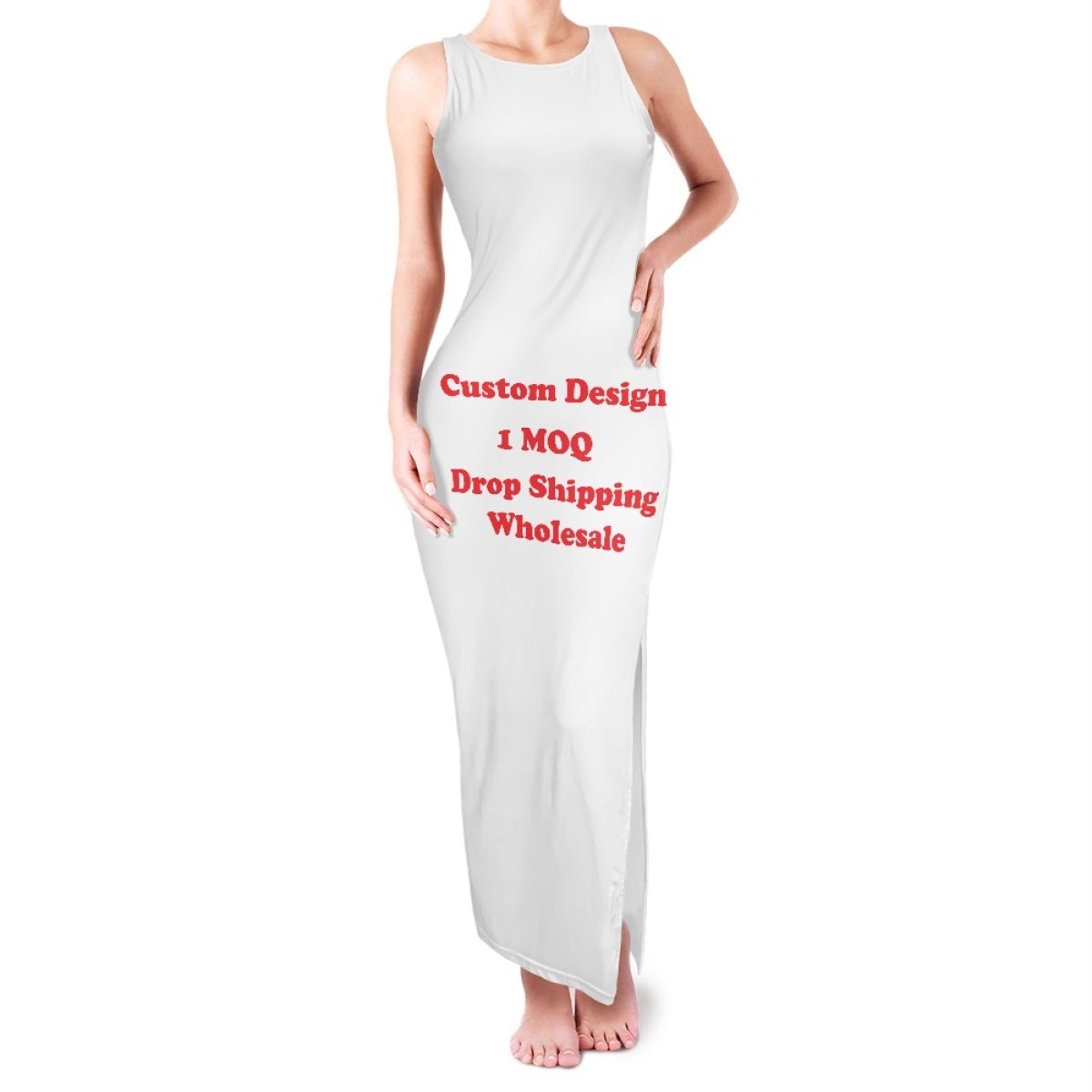 Dropshipping Clothing Sundresses Women Summer Sexy Party Night Club Clothing O-Neck Sleeveless Bodycon Fancy Maxi Long Dresses