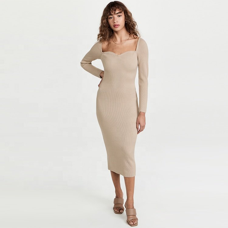 OEM&ODM Knit Dress Sexy Women's Clothing Women's Silk Custom Knitted Dress for Women Custom Plus Size Summer Casual Dresses 12GG