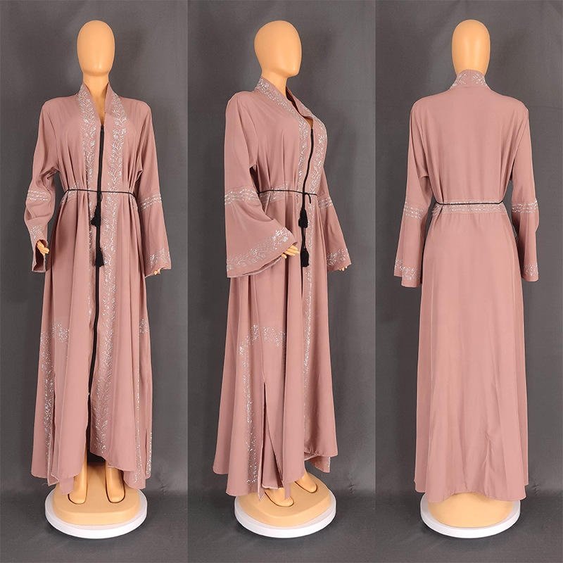Latest design Middle Eastern women Muslim Maxi dress print skirt Elegant casual dress