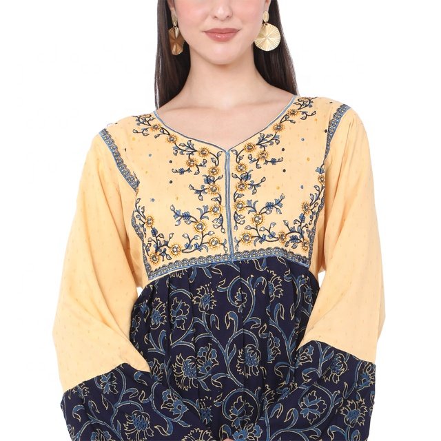 High Stylish Embroidered Arabic Farashah Jalabiya Kaftan Dresses Colorful Printed Rayon Viscose Adults Parties Casual Wear