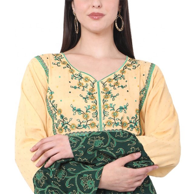 High Stylish Embroidered Arabic Farashah Jalabiya Kaftan Dresses Colorful Printed Rayon Viscose Adults Parties Casual Wear