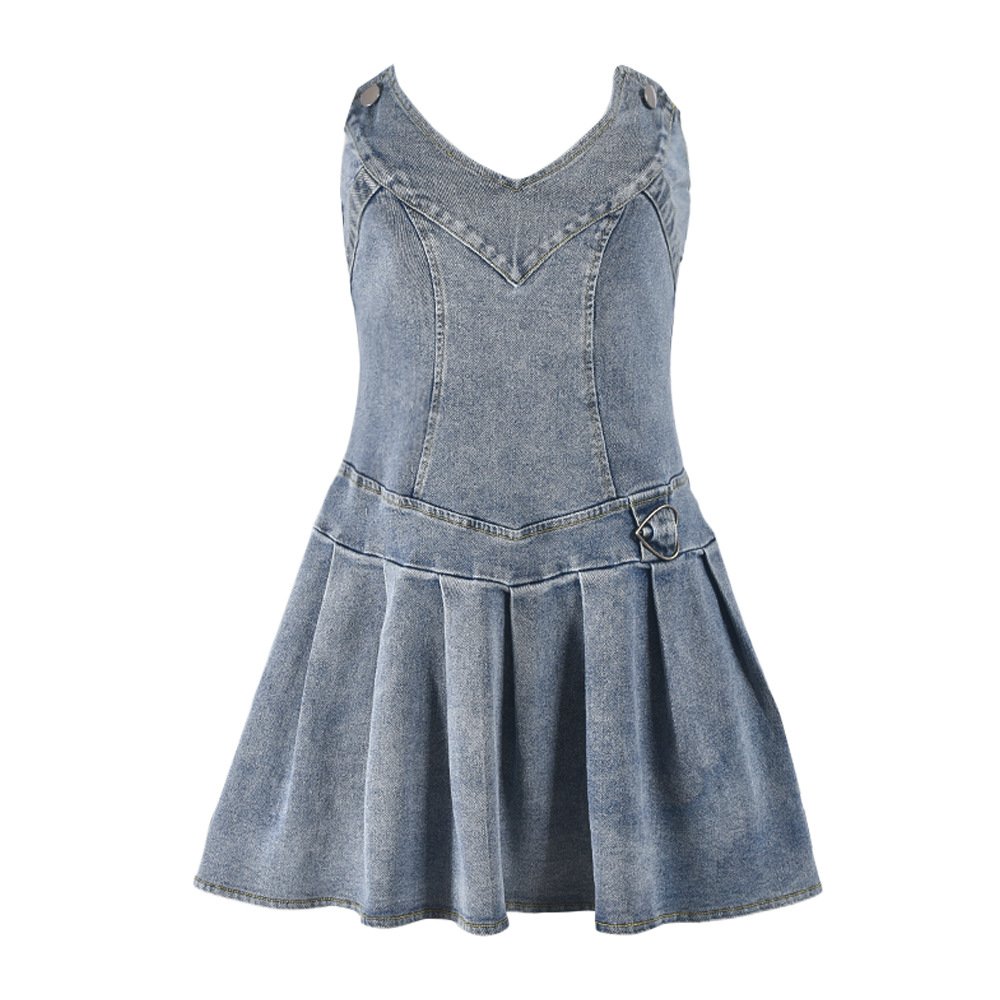 Sexy Women Mini Dresses Stretch Sleeveless Washed Bodycon Backless Denim Dress Sexy Club Denim Dresses Women Casual Summer 2024