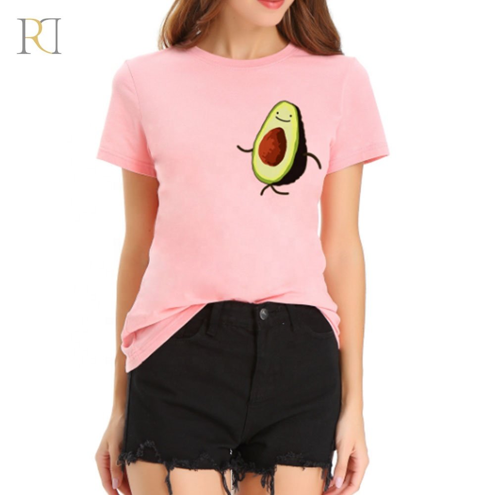 Wholesale custom women fashion 100% cotton plus size t-shirt
