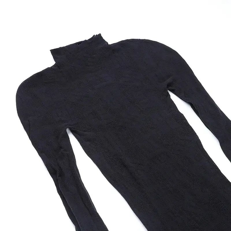 High quality party club dresses wear long sleeve prom fashion see through mesh sexy maxi dresses