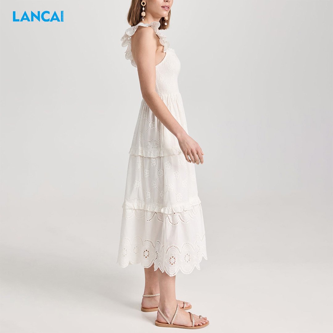 Wholesale Dress For Women's 100% Cotton Midi Casual Dress