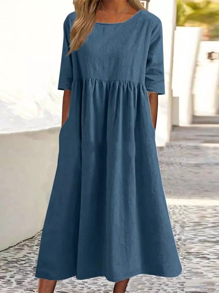 Custom OEM Women's Skirts Ladies Summer Elegant Dress Plus Size Women's Long Casual Dresses With Pockets