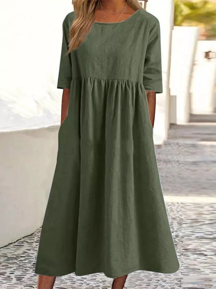 Custom OEM Women's Skirts Ladies Summer Elegant Dress Plus Size Women's Long Casual Dresses With Pockets