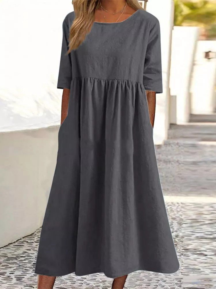 Custom OEM Women's Skirts Ladies Summer Elegant Dress Plus Size Women's Long Casual Dresses With Pockets