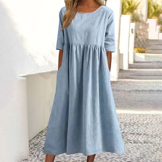 Custom OEM Women's Skirts Ladies Summer Elegant Dress Plus Size Women's Long Casual Dresses With Pockets