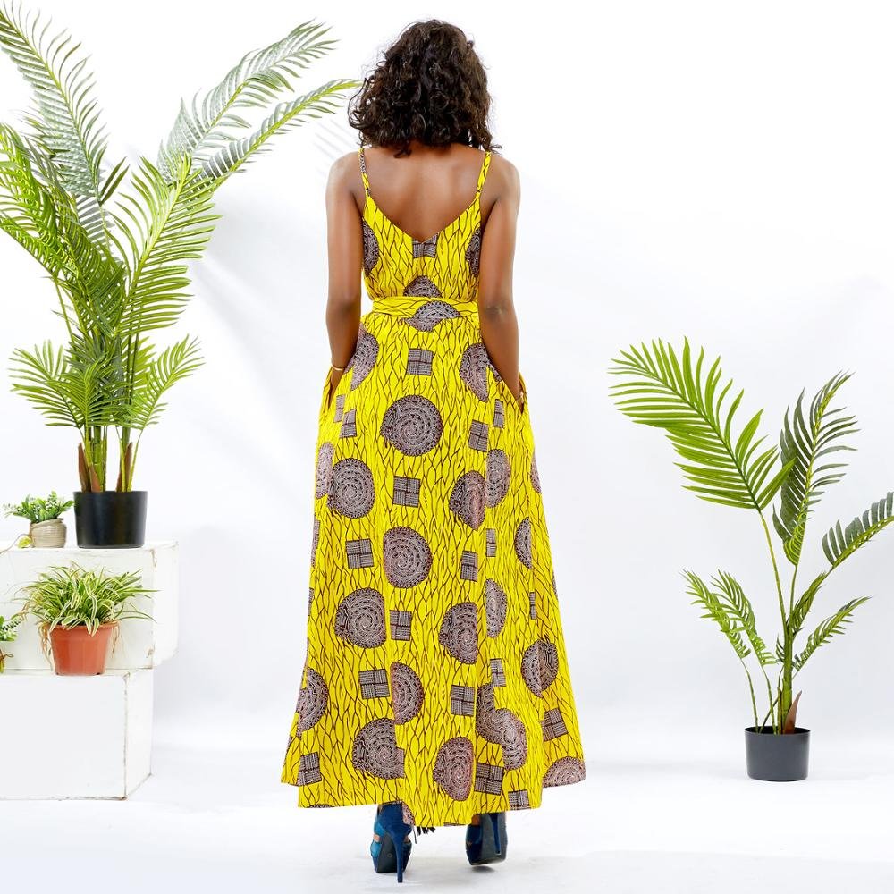 High Quality manufacturer African Traditional Ankara print Maxi Sexy dresses For Women Casual Party Dresses