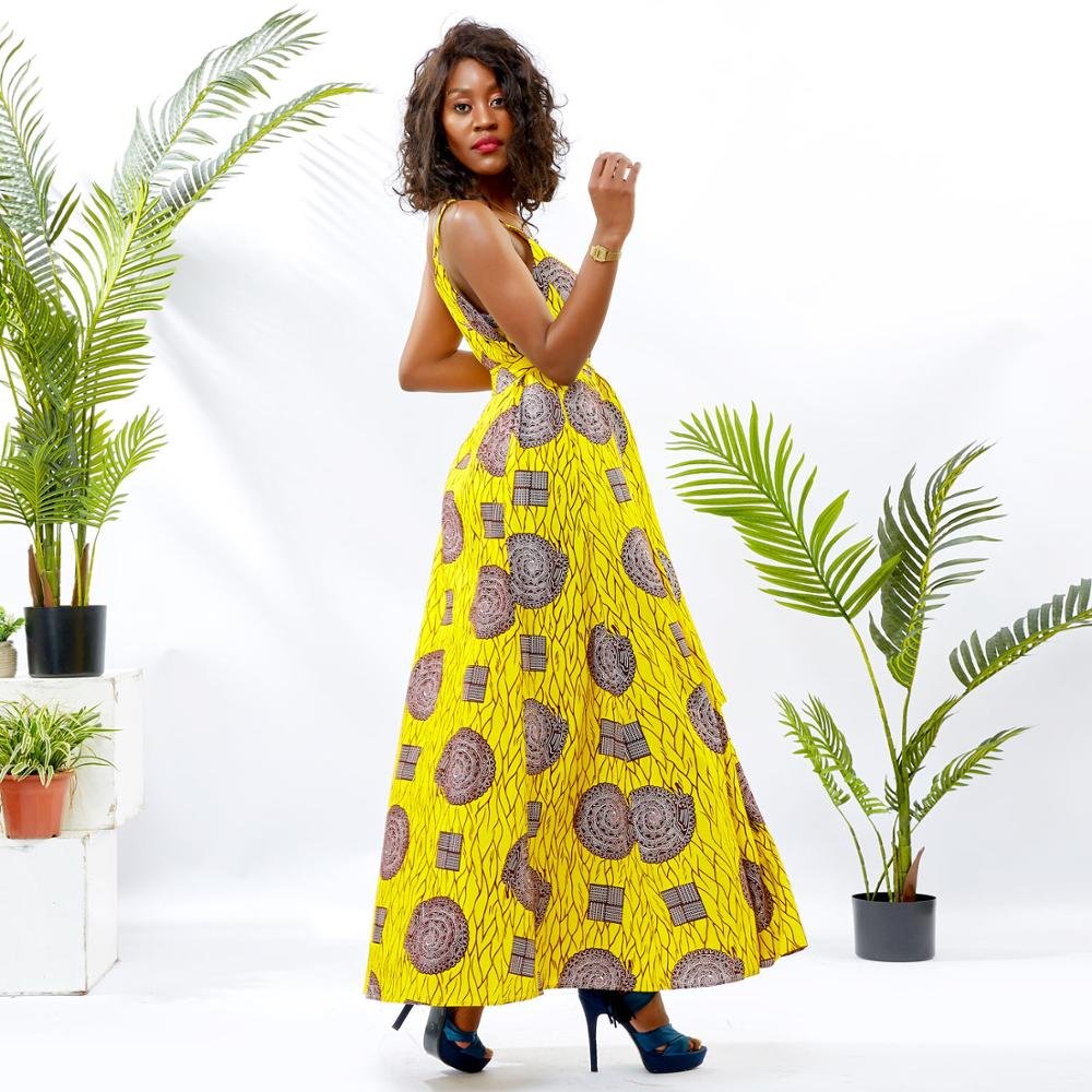 High Quality manufacturer African Traditional Ankara print Maxi Sexy dresses For Women Casual Party Dresses