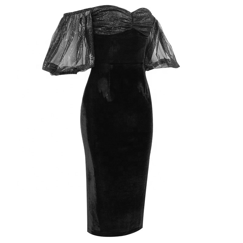 Casual Dress 2021 Party Evening Dress Women Charming Sexy Off-shoulder Backless Bodycon Midi Women Dresses