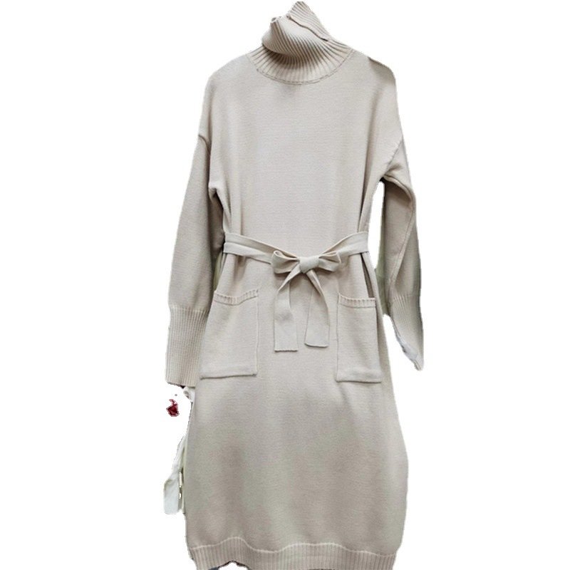 clothes women Autumn/winter fashion new women's dress with coat mid-length turtleneck knitted sweater dress